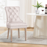 Hoxton Room Faust Tufted Pine Wood Dining Chairs