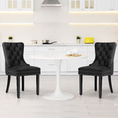 Hoxton Room Dewin Tufted Velvet Dining Chairs