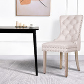 Hoxton Room Faust Tufted Pine Wood Dining Chairs