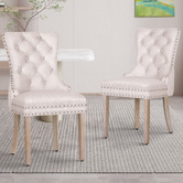 Hoxton Room Faust Tufted Pine Wood Dining Chairs