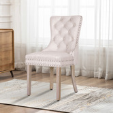 Hoxton Room Faust Tufted Pine Wood Dining Chairs