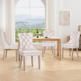 Hoxton Room Faust Tufted Pine Wood Dining Chairs