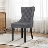 Hoxton Room Faust Tufted Pine Wood Dining Chairs