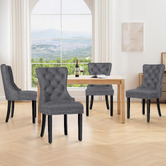 Hoxton Room Faust Tufted Pine Wood Dining Chairs
