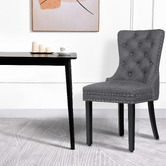 Hoxton Room Faust Tufted Pine Wood Dining Chairs