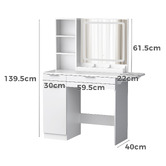 Hoxton Room 2 Piece Sienna LED Dressing Table &amp; Stool Set