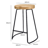 Hoxton Room 65cm Viggo Elm Wood Barstools
