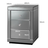 Hoxton Room Allia 3 Drawer Mirrored Bedside Table