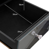 Hoxton Room Allia 3 Drawer Mirrored Bedside Table