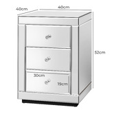 Hoxton Room Allia 3 Drawer Mirrored Bedside Table