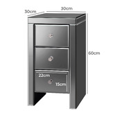Hoxton Room Allia 3 Drawer Mirrored Bedside Table