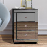Hoxton Room Allia 3 Drawer Mirrored Bedside Table