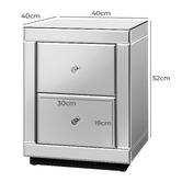 Hoxton Room Allia 2 Drawer Mirrored Bedside Table