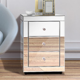 Hoxton Room Allia 3 Drawer Mirrored Bedside Table