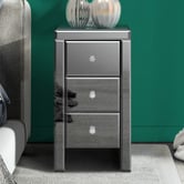 Hoxton Room Allia 3 Drawer Mirrored Bedside Table