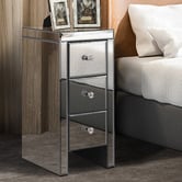 Hoxton Room Allia 3 Drawer Mirrored Bedside Table