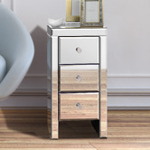 Hoxton Room Allia 3 Drawer Mirrored Bedside Table