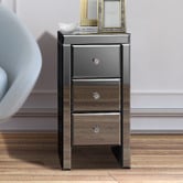 Hoxton Room Allia 3 Drawer Mirrored Bedside Table