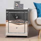 Hoxton Room Allia 2 Drawer Mirrored Bedside Table