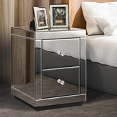 Hoxton Room Allia 2 Drawer Mirrored Bedside Table