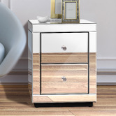 Hoxton Room Allia 2 Drawer Mirrored Bedside Table