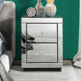 Hoxton Room Allia 2 Drawer Mirrored Bedside Table