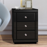 Hoxton Room Allia 3 Drawer Mirrored Bedside Table
