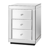 Hoxton Room Allia 3 Drawer Mirrored Bedside Table