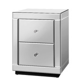 Hoxton Room Allia 2 Drawer Mirrored Bedside Table