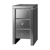 Hoxton Room Allia 3 Drawer Mirrored Bedside Table