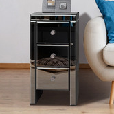Hoxton Room Allia 3 Drawer Mirrored Bedside Table