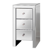 Hoxton Room Allia 3 Drawer Mirrored Bedside Table