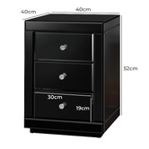 Hoxton Room Allia 3 Drawer Mirrored Bedside Table