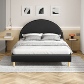Hoxton Room Kenyatta Faux Leather Platform Bed