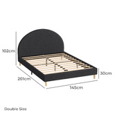 Hoxton Room Charcoal Kenyatta Upholstered Bed Frame