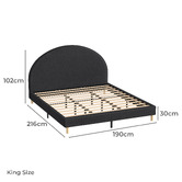 Hoxton Room Charcoal Kenyatta Upholstered Bed Frame
