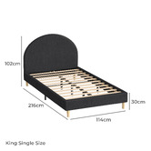 Hoxton Room Charcoal Kenyatta Upholstered Bed Frame