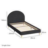 Hoxton Room Charcoal Kenyatta Upholstered Bed Frame