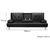 Hoxton Room Kyrylo 2 Seater Single Faux Leather Sofa Bed