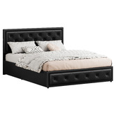 Hoxton Room Black Hoyce Faux Leather Gas Lift Bed