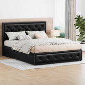 Hoxton Room Black Hoyce Faux Leather Gas Lift Bed