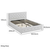 Hoxton Room White Hoyce Boucle Gas Lift Bed