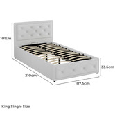 Hoxton Room White Hoyce Boucle Gas Lift Bed