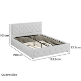 Hoxton Room White Hoyce Boucle Gas Lift Bed