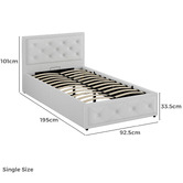 Hoxton Room White Hoyce Boucle Gas Lift Bed
