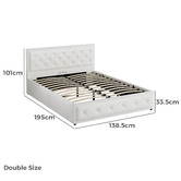 Hoxton Room White Hoyce Faux Leather Gas Lift Bed