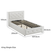 Hoxton Room White Hoyce Faux Leather Gas Lift Bed