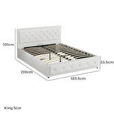 Hoxton Room White Hoyce Faux Leather Gas Lift Bed