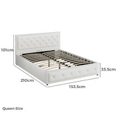 Hoxton Room White Hoyce Faux Leather Gas Lift Bed