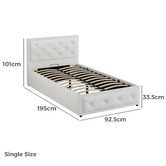 Hoxton Room White Hoyce Faux Leather Gas Lift Bed